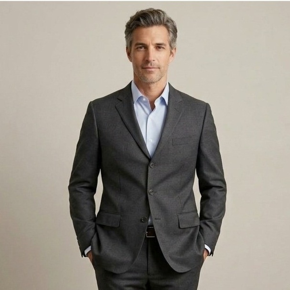 J.Crew‎ Aldridge Jacket 44R Loro Piana Italian Wool Blazer Charcoal Gray 16565